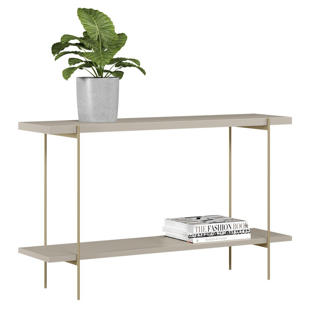 Aparador Para Sala Industrial Alfama L06 Dourado/Off White - Mpozenato - 1