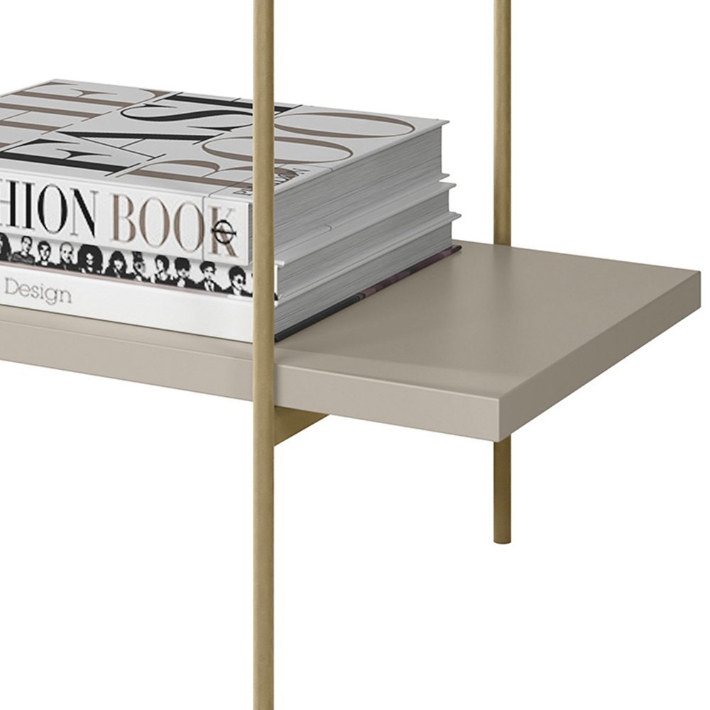 Aparador Para Sala Industrial Alfama L06 Dourado/Off White - Mpozenato - 8