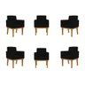Kit 6 Poltronas Decorativa Reforçada Oferta - Balaqui Decor Cor:Preta - 1