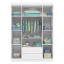 Ver imagem 3 de Berço Americano Lara e Guarda Roupa Infantil Lívia Branco Brilho – Phoenix