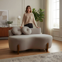 Ver imagem 2 de Namoradeira Sofá Feijão Lounge 120cm Orgânica Bouclé Capuccino