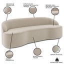 Ver imagem 3 de Sofá 4 Lugares para Sala de Estar Living 260cm Theo D06 Veludo Creme - Mpozenato