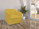Ver imagem 2 de Poltrona Decorativa Biane Couro Amarelo Pés Cromado Ms Decor