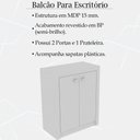 Ver imagem 6 de Escrivaninha Armario e Balcao para Escritorio Branco Me41x69x03x10 Tecno Mobili Branco