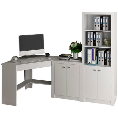 Escrivaninha Armario e Balcao para Escritorio Branco Me41x69x03x10 Tecno Mobili Branco