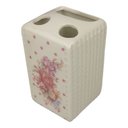 Ver imagem 2 de Kit Banheiro Porcelana Flower Porta Sabonete Liquido Porta Escovas e Saboneteira - Wincy