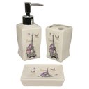 Ver imagem 1 de Kit Banheiro Porcelana Paris Porta Sabonete Liquido Porta Escovas e Saboneteira - Wincy