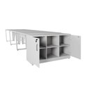 Ver imagem 5 de Plataforma de Trabalho para Escritório com Armário 2 Portas MDP 405cm Cinza