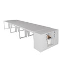 Ver mais imagens de Plataforma de Trabalho para Escritório com Armário 2 Portas MDP 405cm Cinza