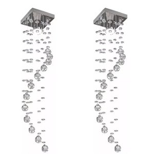 Kit C/2 Luminárias De Cristal Com 1,30 Metros De Altura, Para Quarto/Sala De Estar