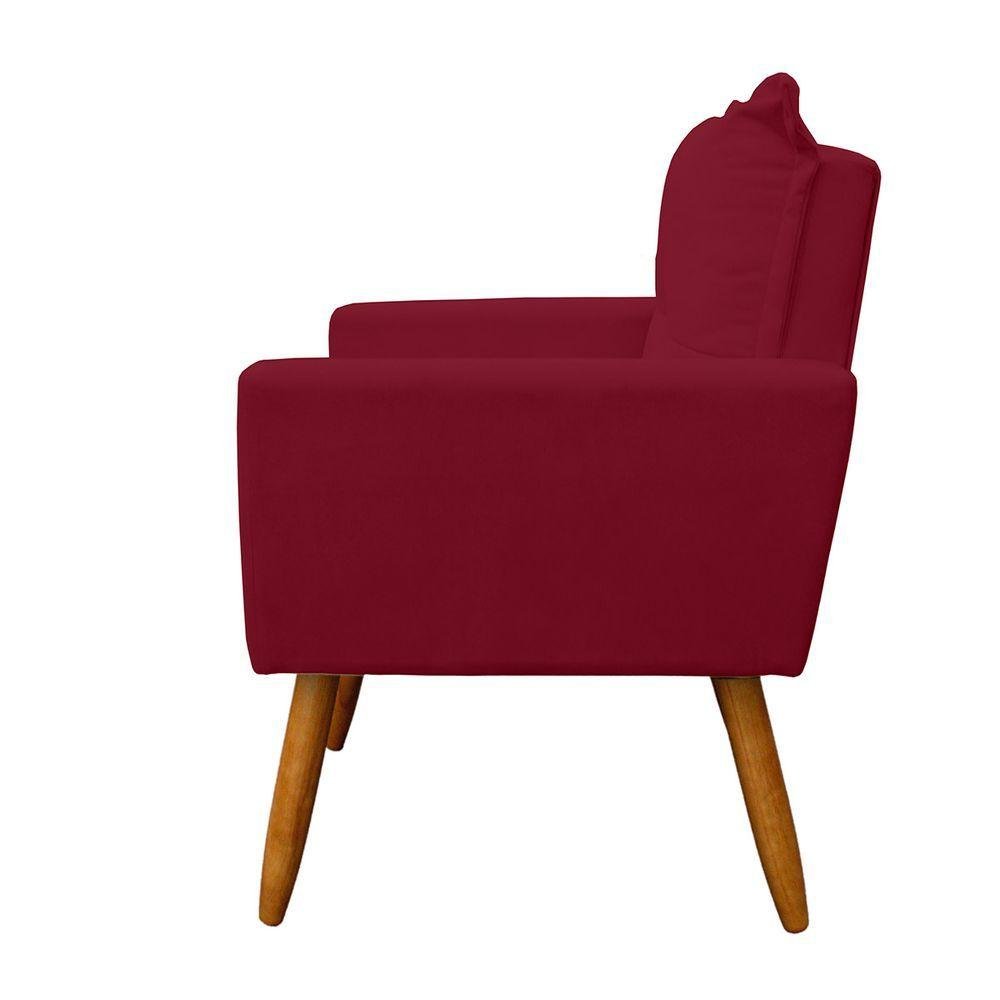 Kit 2 Poltrona Decorativa Duda para Sala e Quarto Suede - Jylcrom Cor Vermelho - 5