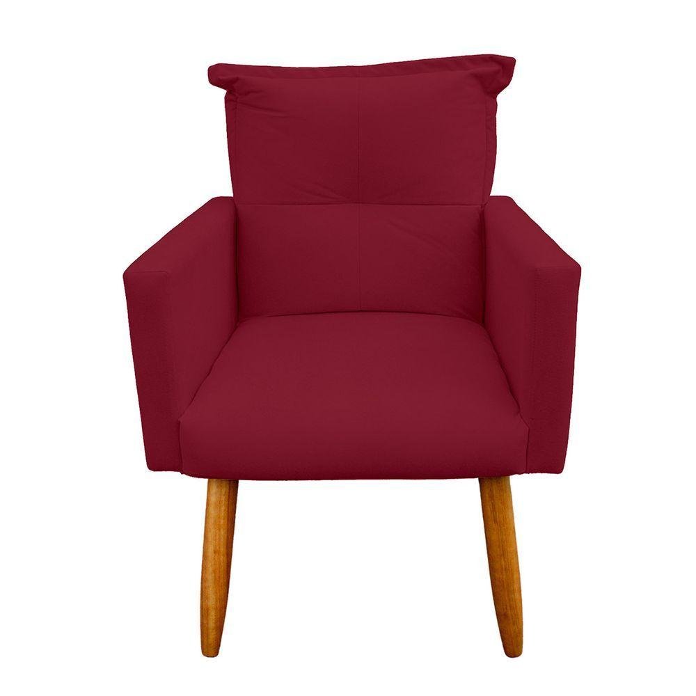 Kit 2 Poltrona Decorativa Duda para Sala e Quarto Suede - Jylcrom Cor Vermelho - 7