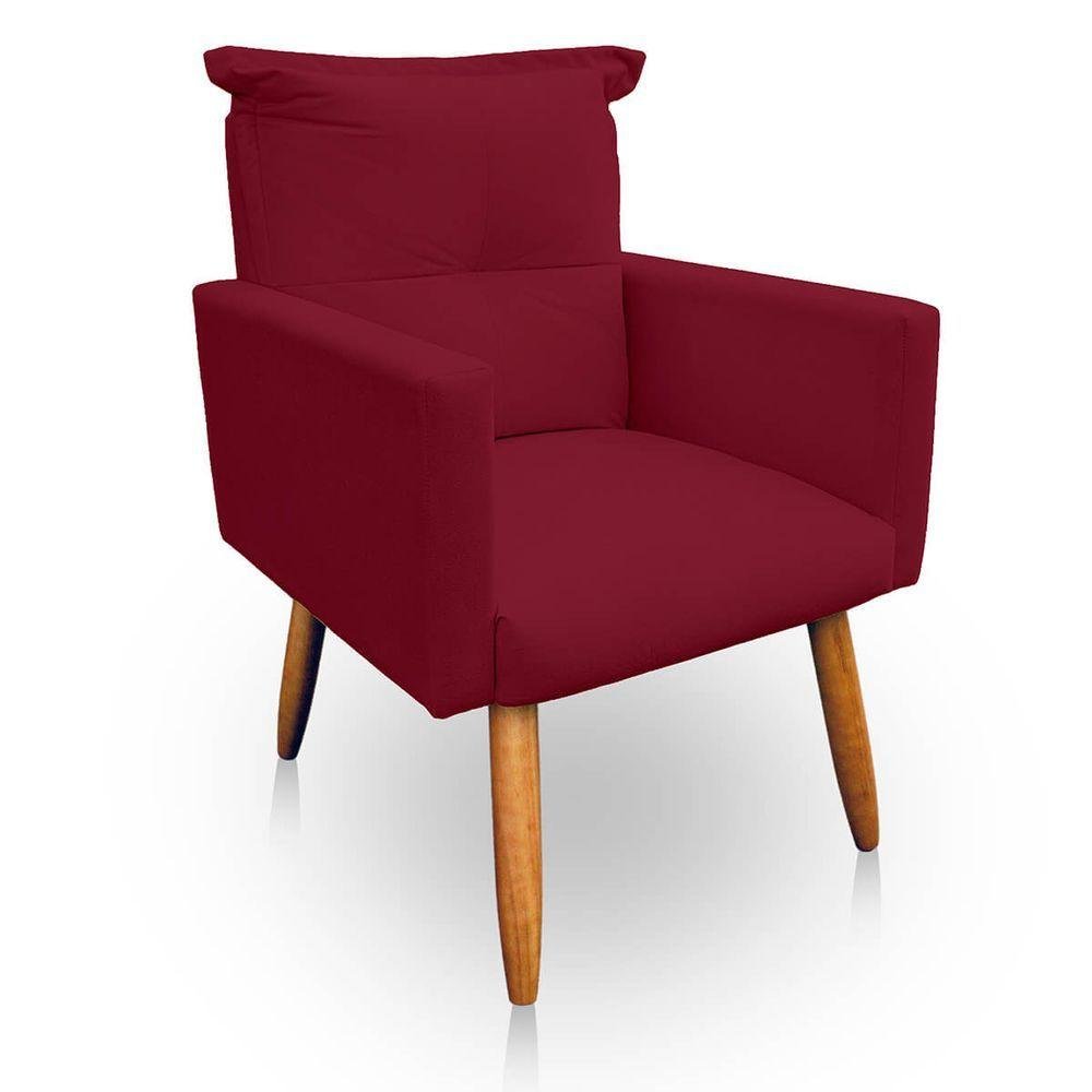 Kit 2 Poltrona Decorativa Duda para Sala e Quarto Suede - Jylcrom Cor Vermelho - 6