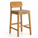 Ver imagem 3 de Kit 2 Banquetas Alta com Base em Madeira Maciça Confort