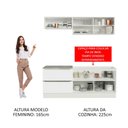 Ver imagem 6 de Armário de Cozinha Compacta 200cm Branco Branco Veludo Lux Madesa 01