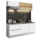 Ver imagem 3 de Armário de Cozinha Compacta 200cm Branco Branco Veludo Lux Madesa 01