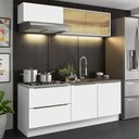 Ver imagem 1 de Armário de Cozinha Compacta 200cm Branco Branco Veludo Lux Madesa 01