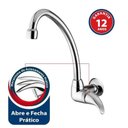 Ver imagem 1 de Torneira Para Cozinha Parede Cromada F56 Lorenzetti