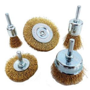 Kit Escova de Aço Circulares e Copo para Furadeira 5 Peças 