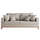 Ver imagem 3 de SOFA BENNY 3 LUGARES SALA DE ESTA BASE MADEIRA DECCOR LINHO BEGE