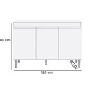 Ver imagem 4 de Balcão de Cozinha C/ Tampo Manu 120cm Cor Branco - Ajl Móveis