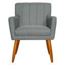 Ver imagem 2 de Kit 3 Poltronas Decorativa para Sala de Estar Cecília Linho Cinza - Montanaris Decor Md Montanaris D