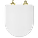 Ver imagem 1 de Assento Sanitário Soft Close San Remo Branco para Vaso Hervy com Ferragem Dourada