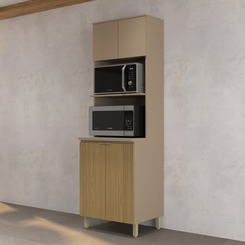 Torre Quente 65cm com 4 Portas Clara Yescasa Cinza/Avela/Canary