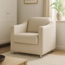 Ver imagem 1 de Poltrona Decorativa para Sala, Escritorio, Recepção Tila Suede Bege