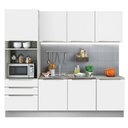Ver imagem 2 de Cozinha Completa Madesa Lux com Armário e Balcão 7 Portas 3 Gavetas Branco/Branco Veludo Cor:Branco 