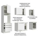 Ver imagem 4 de Cozinha Completa Madesa Lux com Armário e Balcão 7 Portas 3 Gavetas Branco/Branco Veludo Cor:Branco 