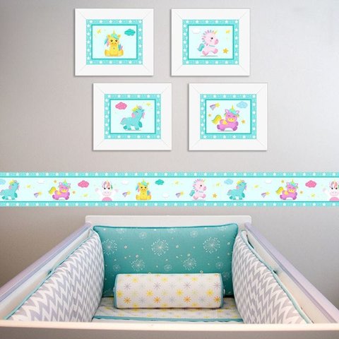 Quadro Infantil Unicórnio Tiffany 