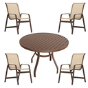 Ver imagem 1 de Jogo Conjunto de Mesa 4 Cadeiras Aluminio Piscina Jardim - Nossa Kasa