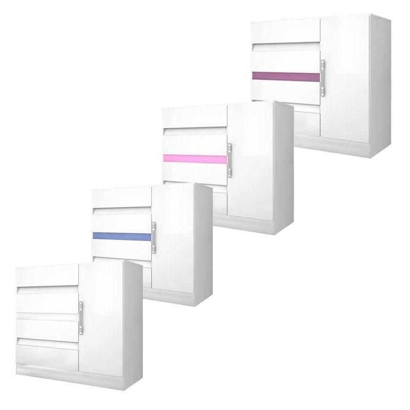 Cômoda 8000 com Pés e Guarda Roupa Casal B2348 Branco - Araplac - 3