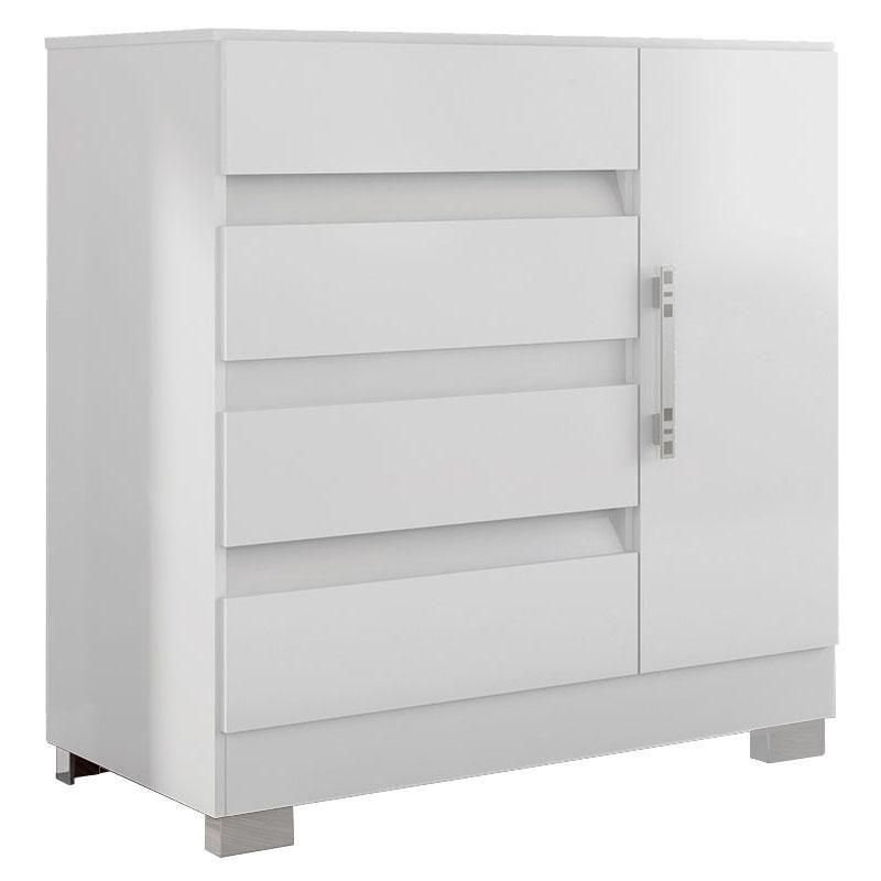 Cômoda 8000 com Pés e Guarda Roupa Casal B2348 Branco - Araplac - 2