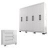 Cômoda 8000 com Pés e Guarda Roupa Casal B2348 Branco - Araplac - 1