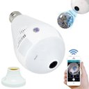 Ver imagem 1 de Lâmpada Câmera Espiã 360° Panorâmica Wifi Ip Led Bivolt Microfone e Alto Falante Embutido