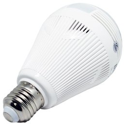 Kit 4 Lâmpadas Câmera Espiã 360° Panorâmica Wifi Ip Led Bivolt Microfone e Alto Falante  - 3