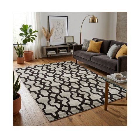 Tapete para Sala Geométrico Soft Delicate 200x250 1023 Bege Preto