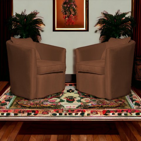 Kit 2 Poltronas Decorativa Alana Veludo Terracota - Londrilar