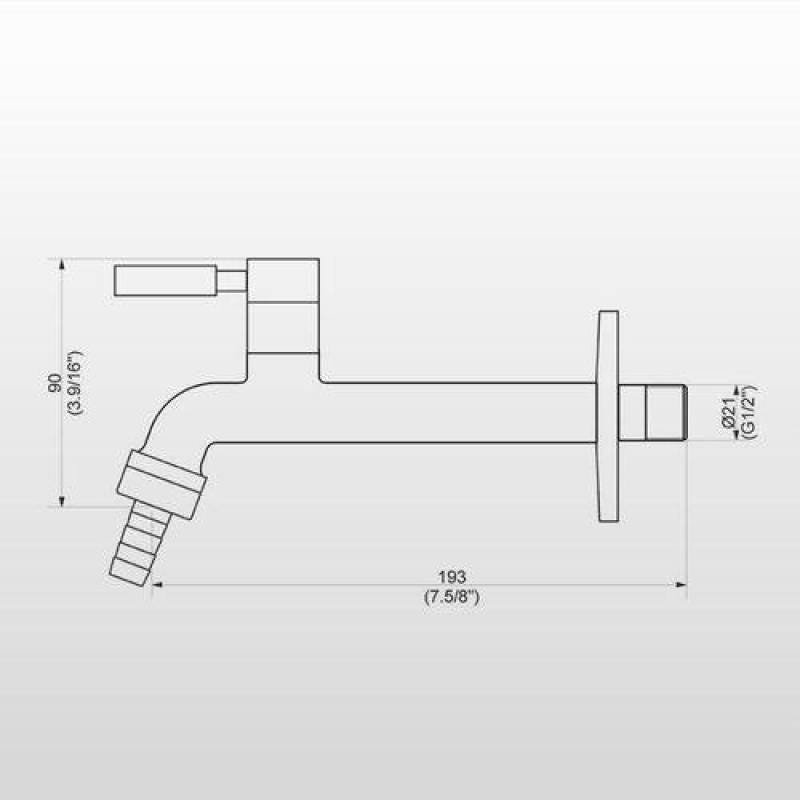 Torneira de Parede para Jardim Slim Cromado - Perflex 10730410 - 2