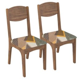 Kit 2 Cadeiras Para Sala de Jantar MDF Assento Estofado Nancy D01 Freijó/Havana - Mpozenato - 1 Kit 2 Cadeiras Para Sala de Jantar MDF Assento Estofado Nancy D01 Freijó/Havana - Mpozenato - 1