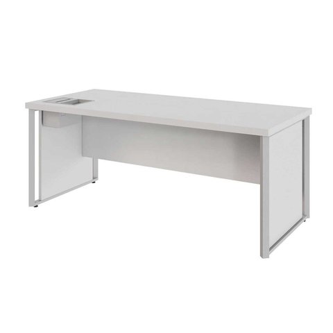 Mesa Diretor com Caixa de Tomadas e Porta Objetos para Escritório 180cm Corporate Cinza