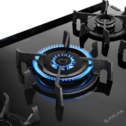 Fogão 5 Bocas Atlas Agile Up Glass com Mesa de Vidro e Acendimento Automático Preto Bivolt - 4