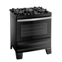 Ver imagem 1 de Fogão 5 Bocas Atlas Agile Up Glass com Mesa de Vidro e Acendimento Automático Preto Bivolt