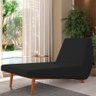 Sofá Chaise Longue Living Parisi 155cm D02 Veludo Preto C-300 - 6