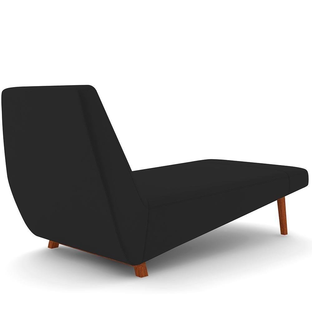 Sofá Chaise Longue Living Parisi 155cm D02 Veludo Preto C-300 - 4