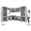 Ver imagem 2 de Cozinha Modulada Henn Connect 13 Peças (4aéreos+4balcões+2paneleiros+3complementos) C6p15 Duna/