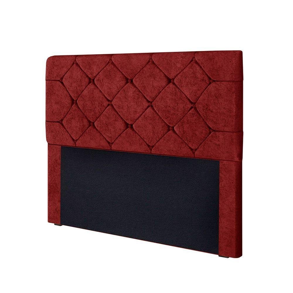 Cabeceira Gabriela 1,40 Casal Suede Amassado Vermelho 1304 - 5