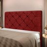 Cabeceira Gabriela 1,40 Casal Suede Amassado Vermelho 1304 - 1